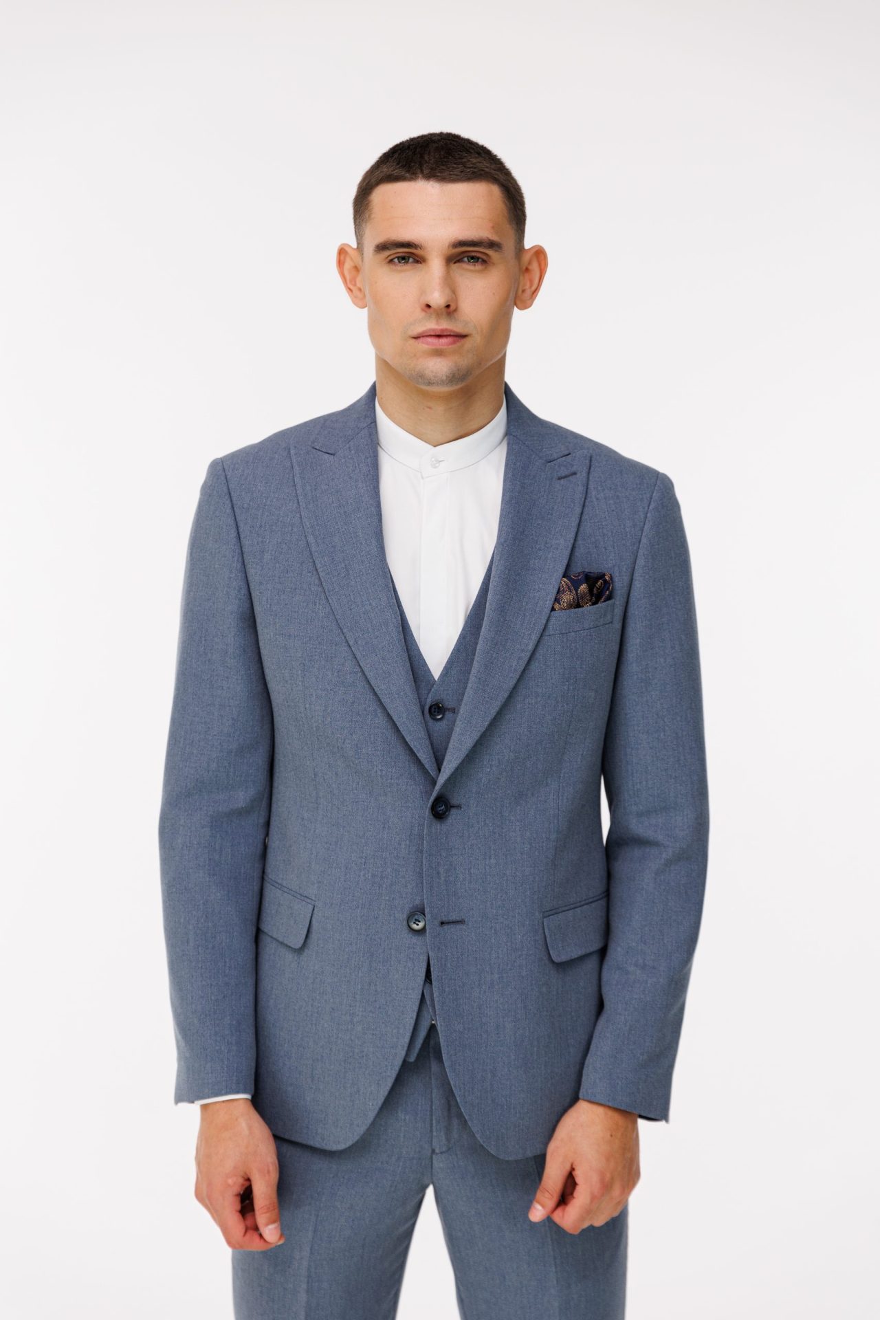 Dark blue striped tie