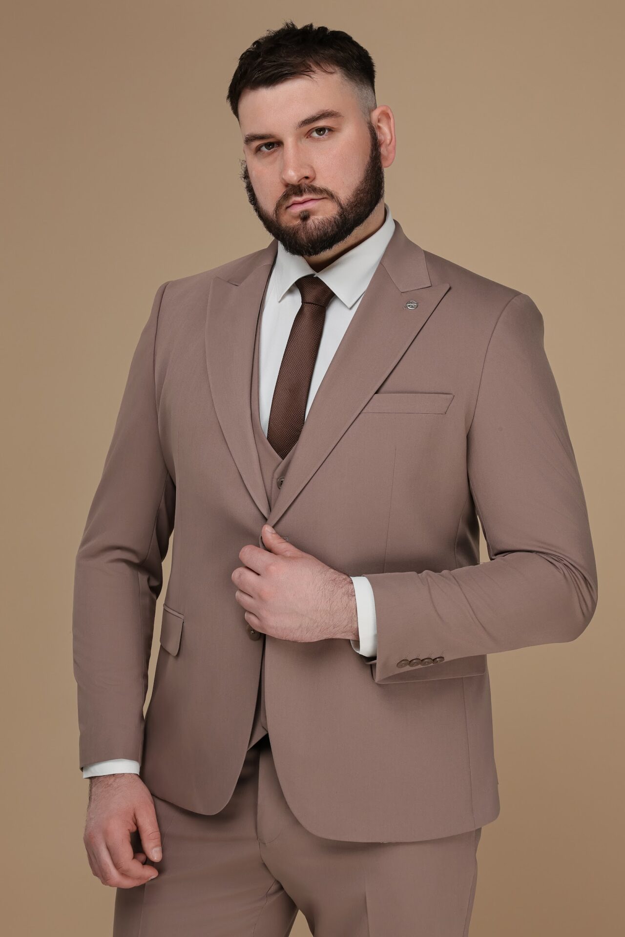 Beige satin tie