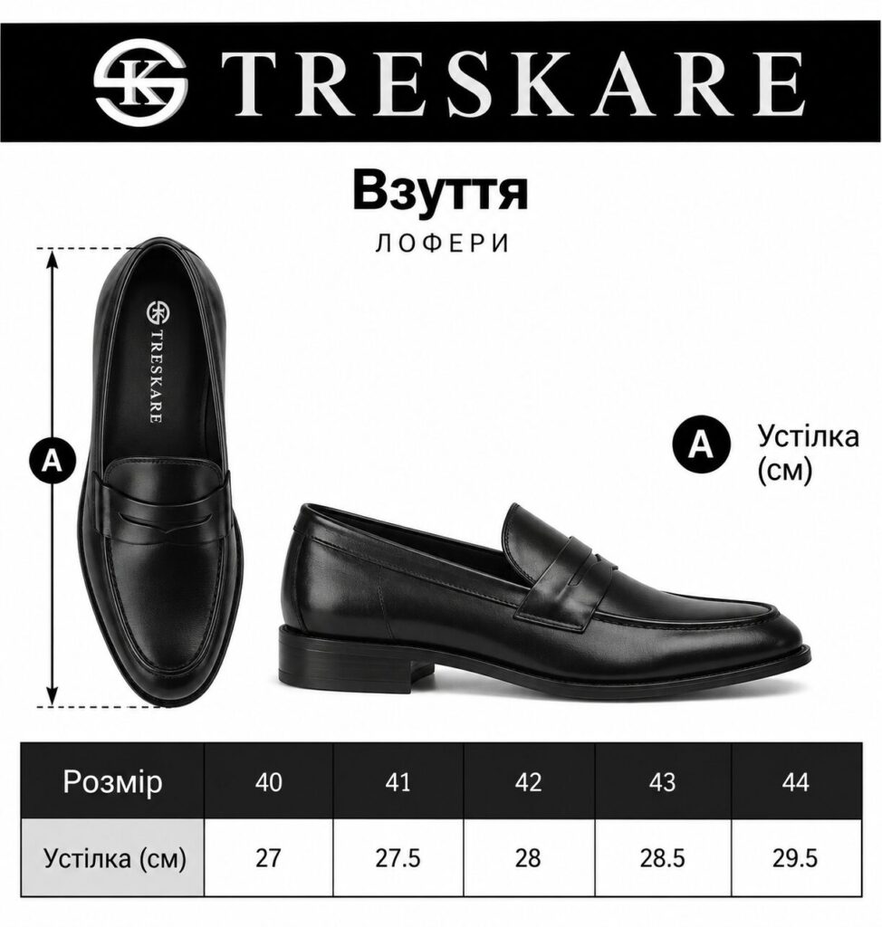 таблиця розміру Лофери - арт. 3500-43