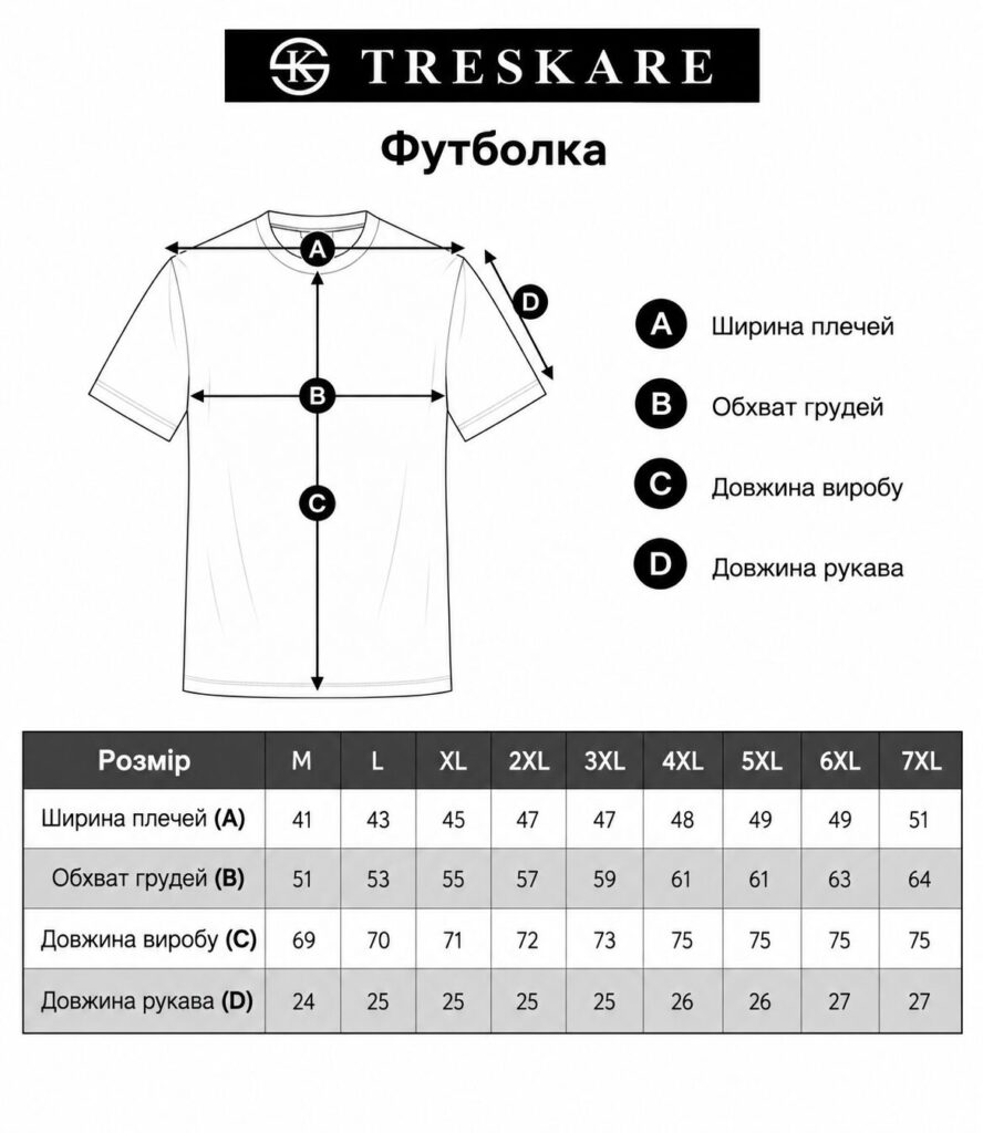 таблиця розміру Футболка - арт: 5461